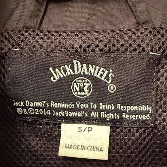 Jack Daniels Mens Black Windbreaker Full Zip Lightweight Promo 2014 Size S - Picture 2 of 10